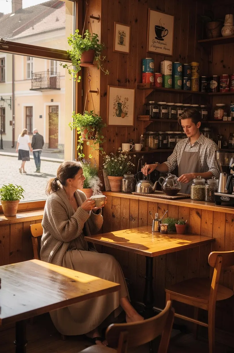 Vaistažolių arbatos ruošimo procesas, kuriame matyti karštas vanduo ir džiovintos žolelės, skatinantis sveikus ritualus.