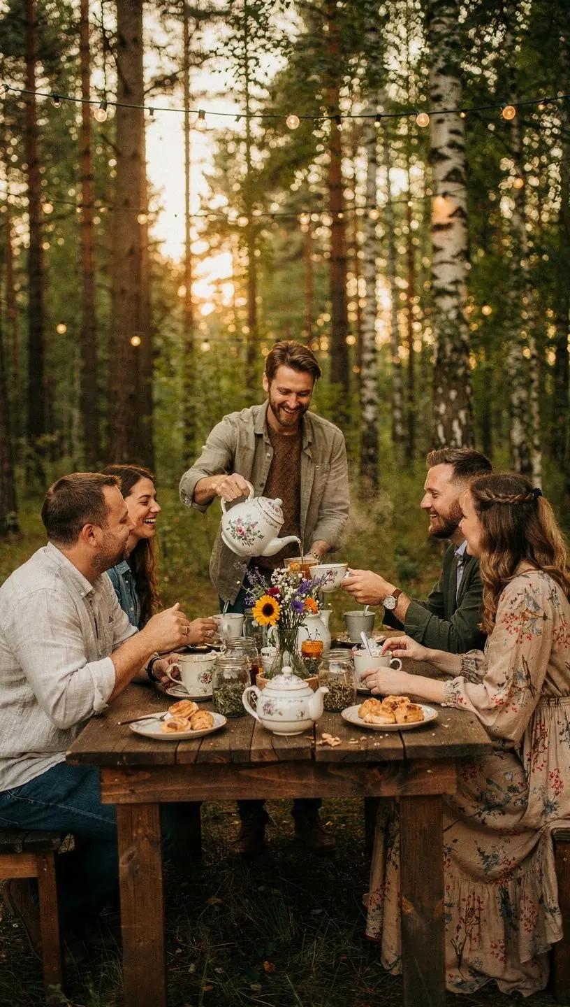 Knyga apie vaistažoles ir jų naudą, atversta šalia arbatos puodelio, pabrėžianti švietimą apie natūralias priemones.